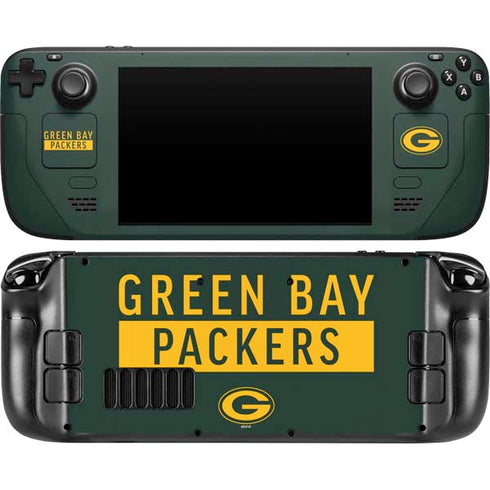NFL Green Bay Packers Green Performance Series Steam Deck Handheld Gaming Computer Skin